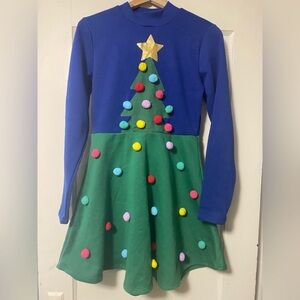 Mighty Fine Blue and Green Long Sleeve Dress